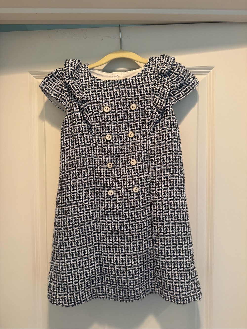 Janie and Jack Black and White Tweed Double-Breasted Dress